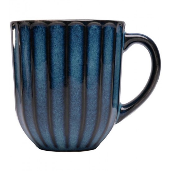 Caneca 420ml De Cerâmica Scallop Azul